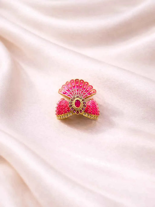 Divine Pink Jadau Laddu Gopal Mukut