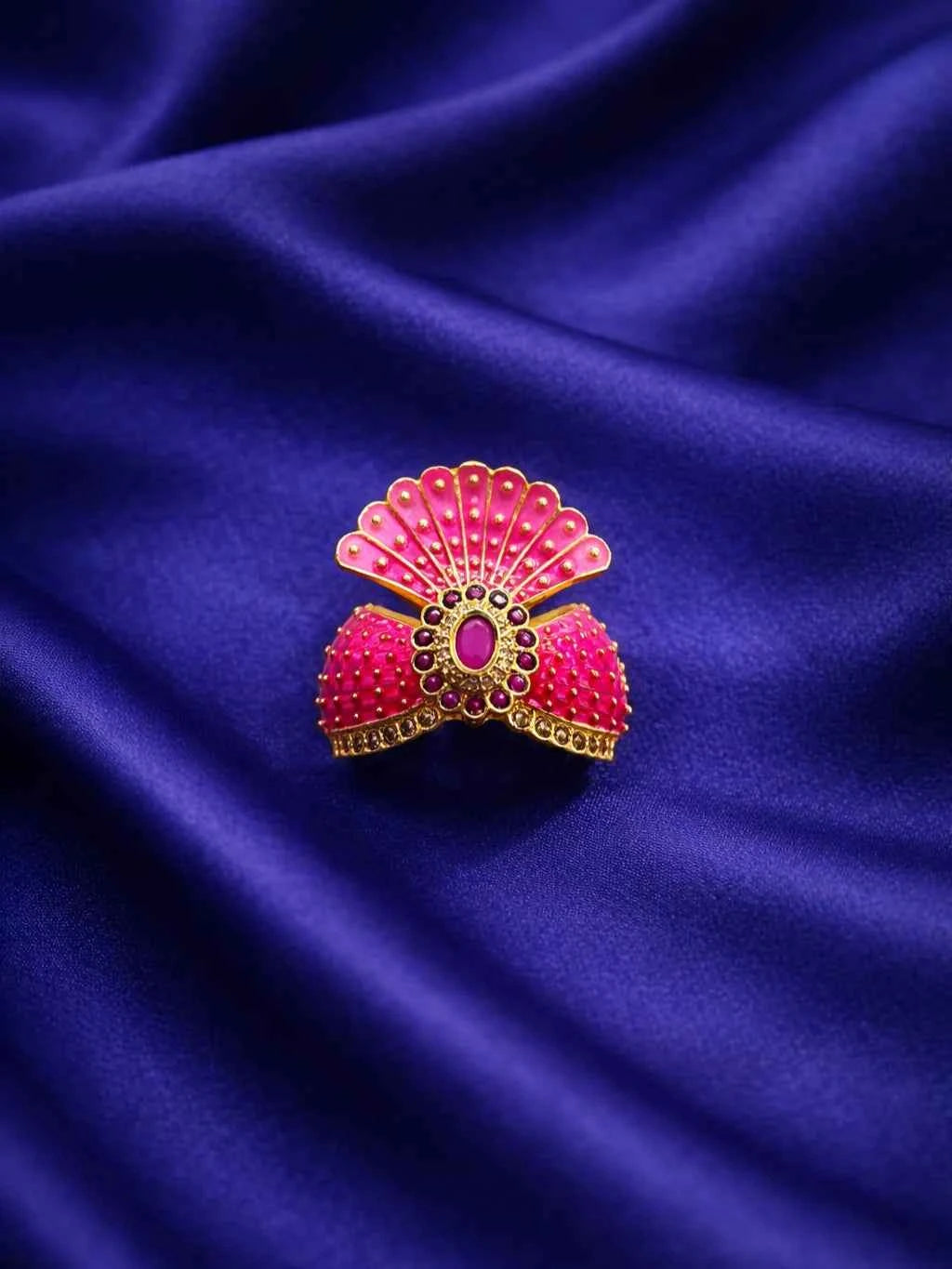 Divine Pink Jadau Laddu Gopal Mukut