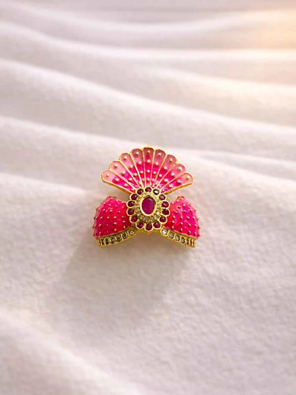 Divine Pink Jadau Laddu Gopal Mukut