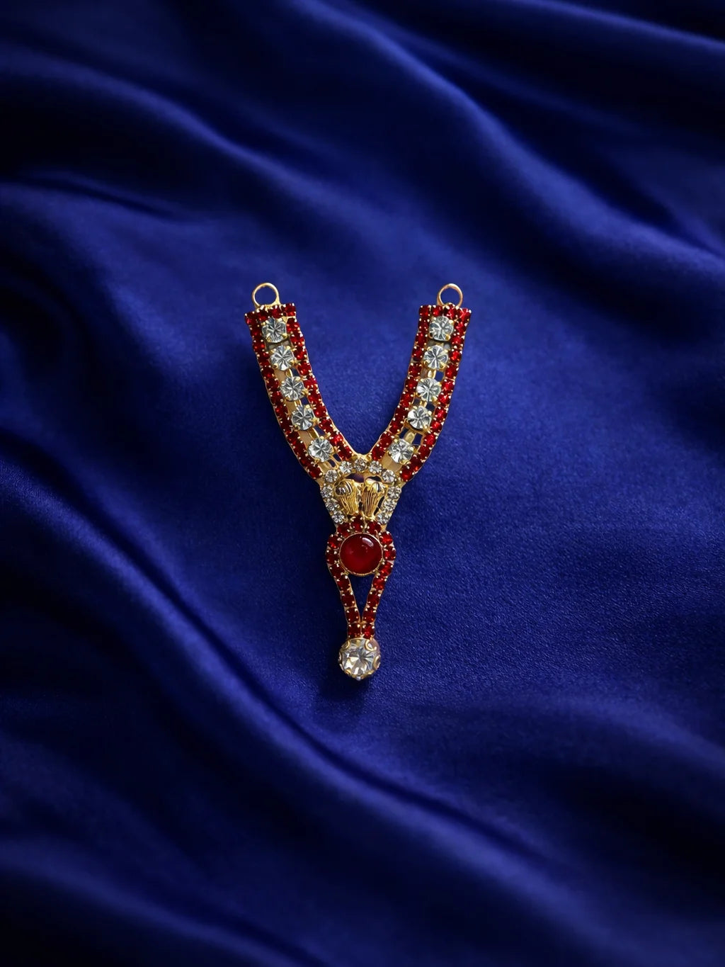 Divine red Laddu Gopal jewellery for festive royal darshan