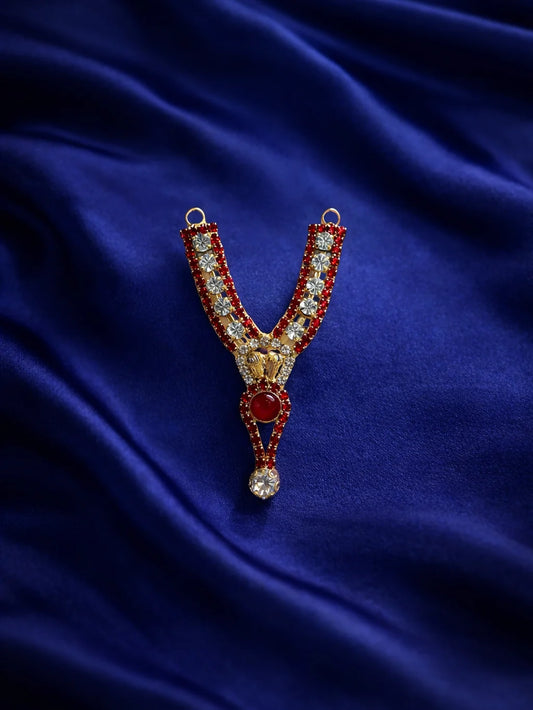 Divine red Laddu Gopal jewellery for festive royal darshan