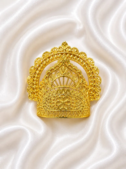 Divyam gold-plated mukut for Laddu Gopal with intricate handcrafted temple-inspired design