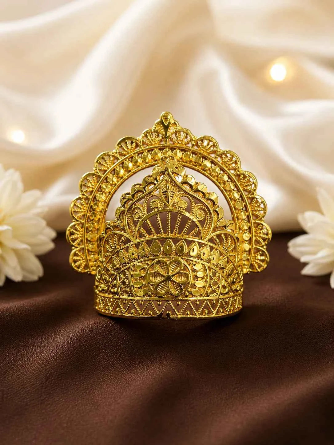 Swarnam Gold Plated Mukut for Deities