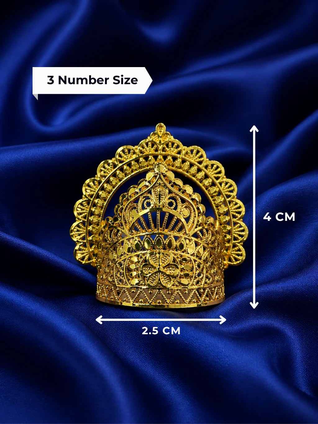 Divyam gold-plated mukut for Laddu Gopal with intricate handcrafted temple-inspired design