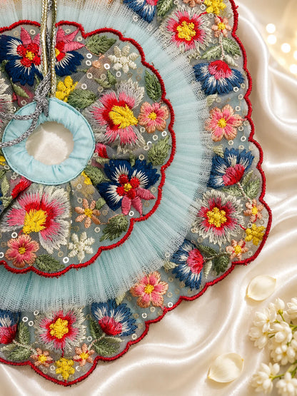 Double-Layered Floral Embroidery Laddu Gopal Poshak