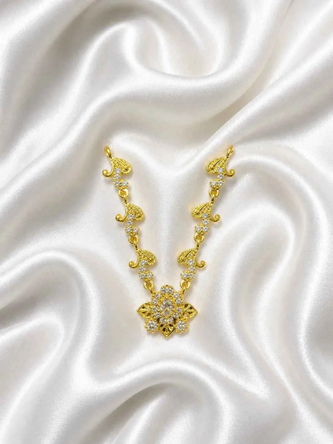 Elegant Golden & Crystal Shringar Set for Deity