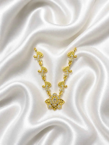 Elegant Golden & Crystal Shringar Set for Deity