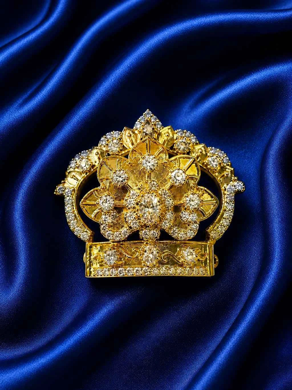 Elegant Golden & Crystal Shringar Set for Deity