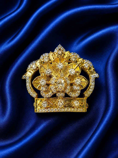 Elegant Golden & Crystal Shringar Set for Deity
