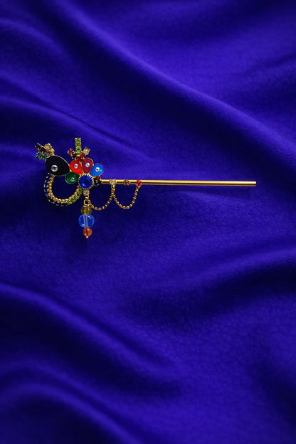 Elegant Laddu Gopal Flute - Multicolor Design