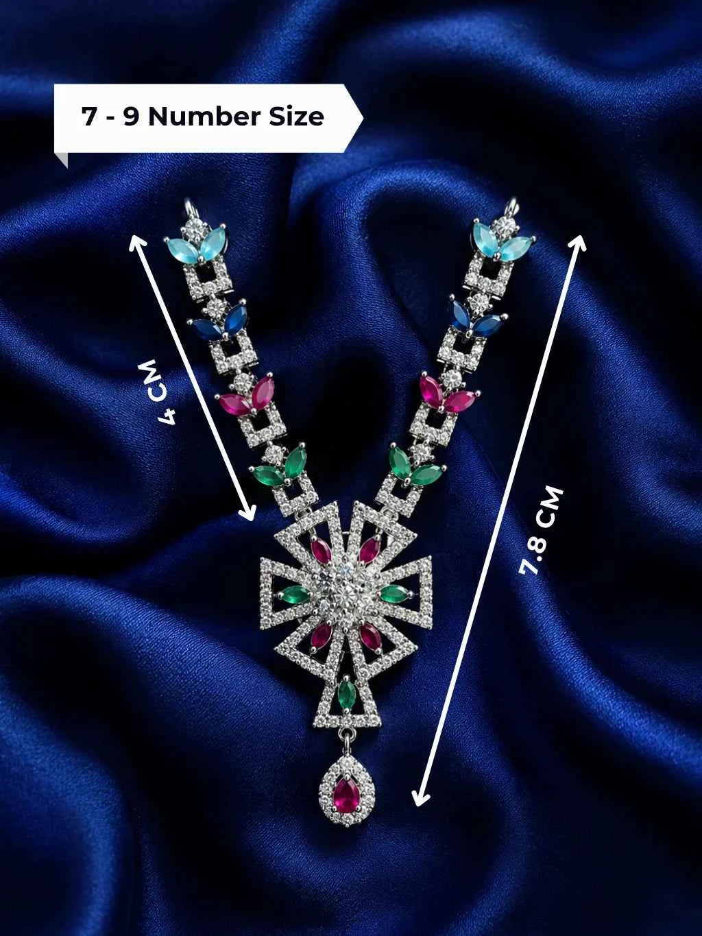 Elegant Silver AD Necklace for Deity