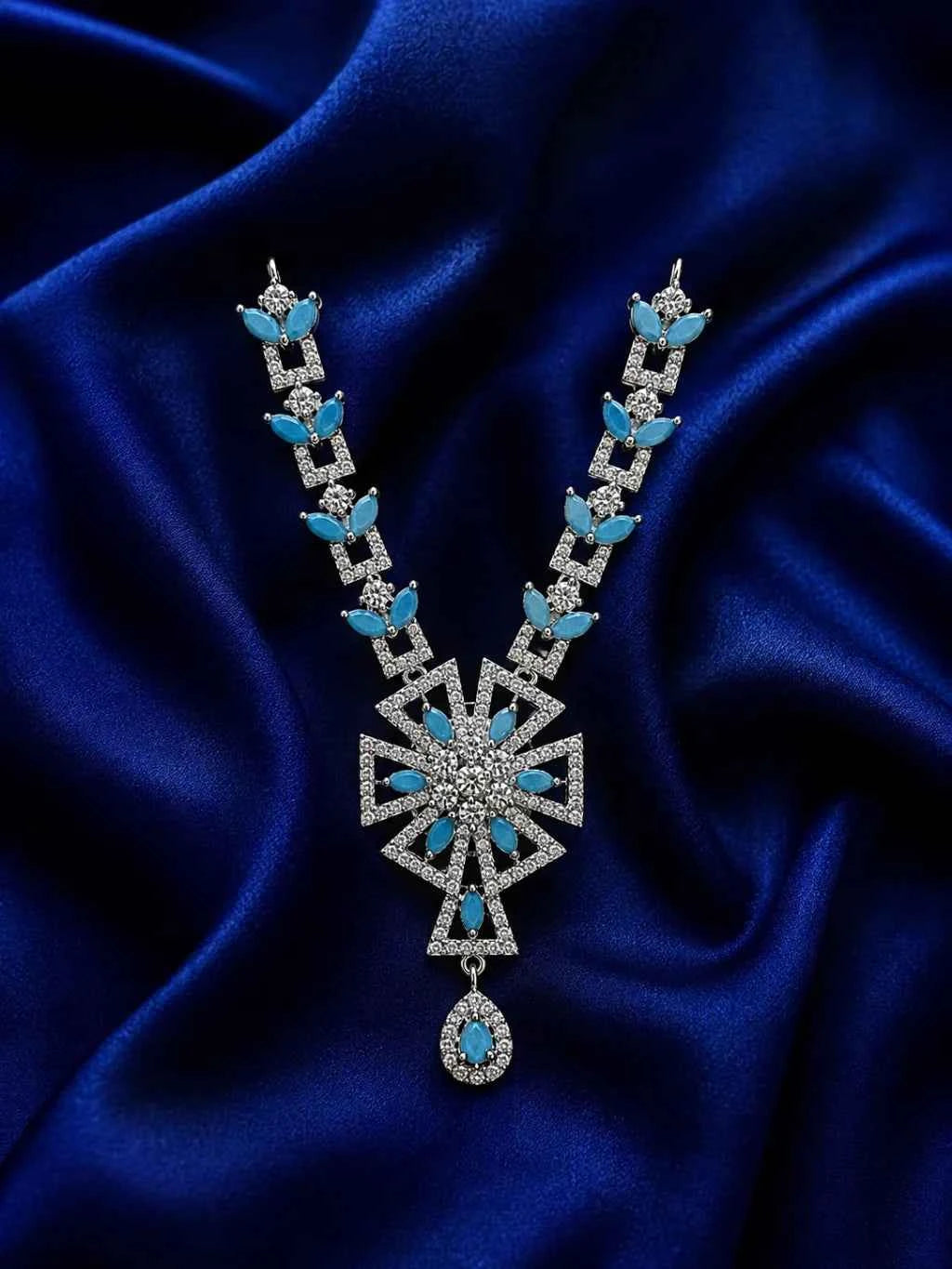 Elegant Silver AD Necklace for Deity