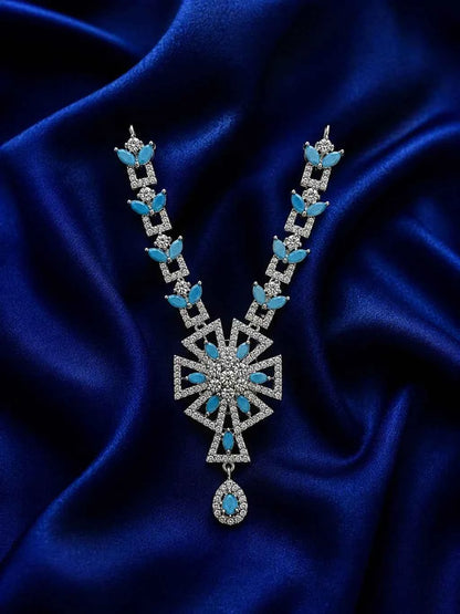 Elegant Silver AD Necklace for Deity