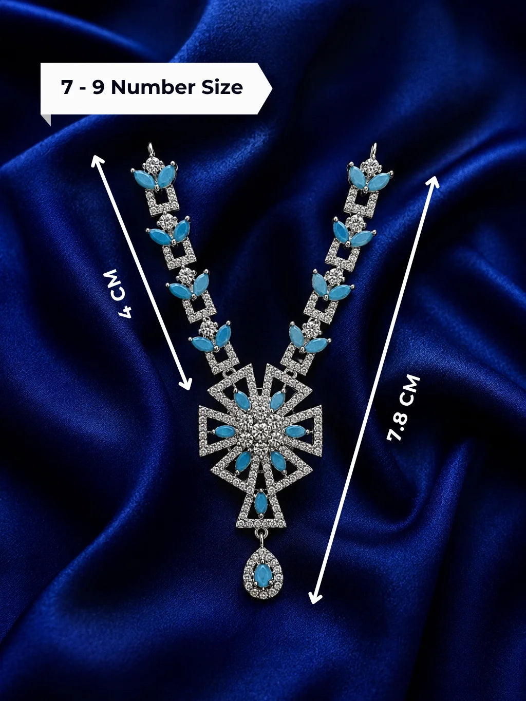Elegant Silver AD Necklace for Laddu Gopal with sparkling American diamond stones and silver finish