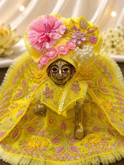 Embroidered Laddu Gopal Dress with Net Frill