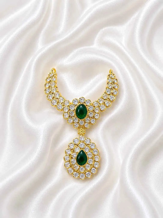 Emerald-Teardrop Jadaau Haar for Deity