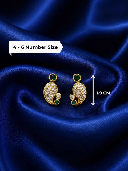 Emerald Green Paisley Shape Kundal for Deity