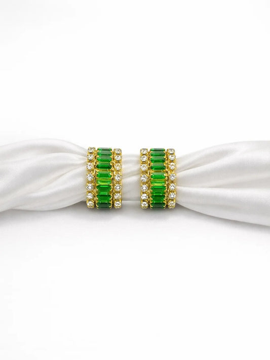 Emerald sacred bangles for Laddu Gopal with elegant green stone design