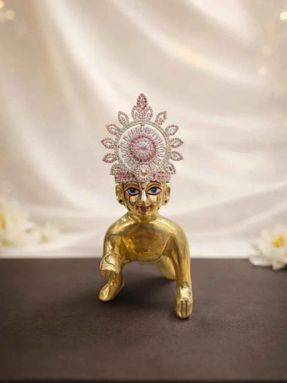 Silver Sunburst Mukut for Deity