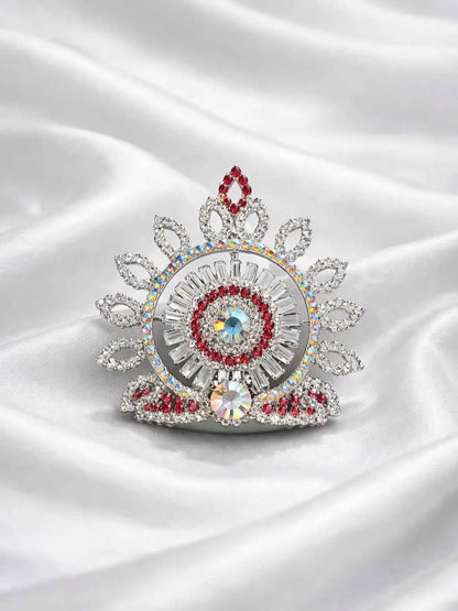 Silver Sunburst Mukut for Deity