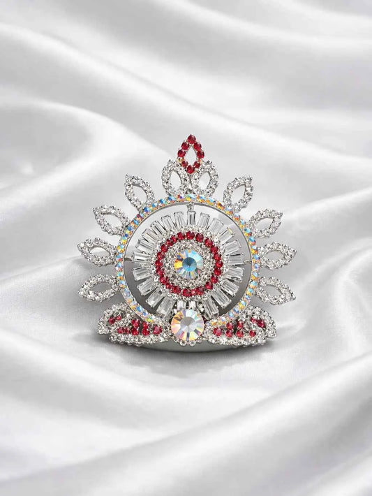 Silver Sunburst Mukut for Deity