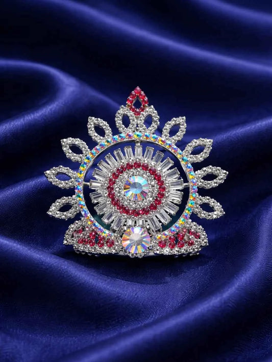 Silver Sunburst Mukut for Deity