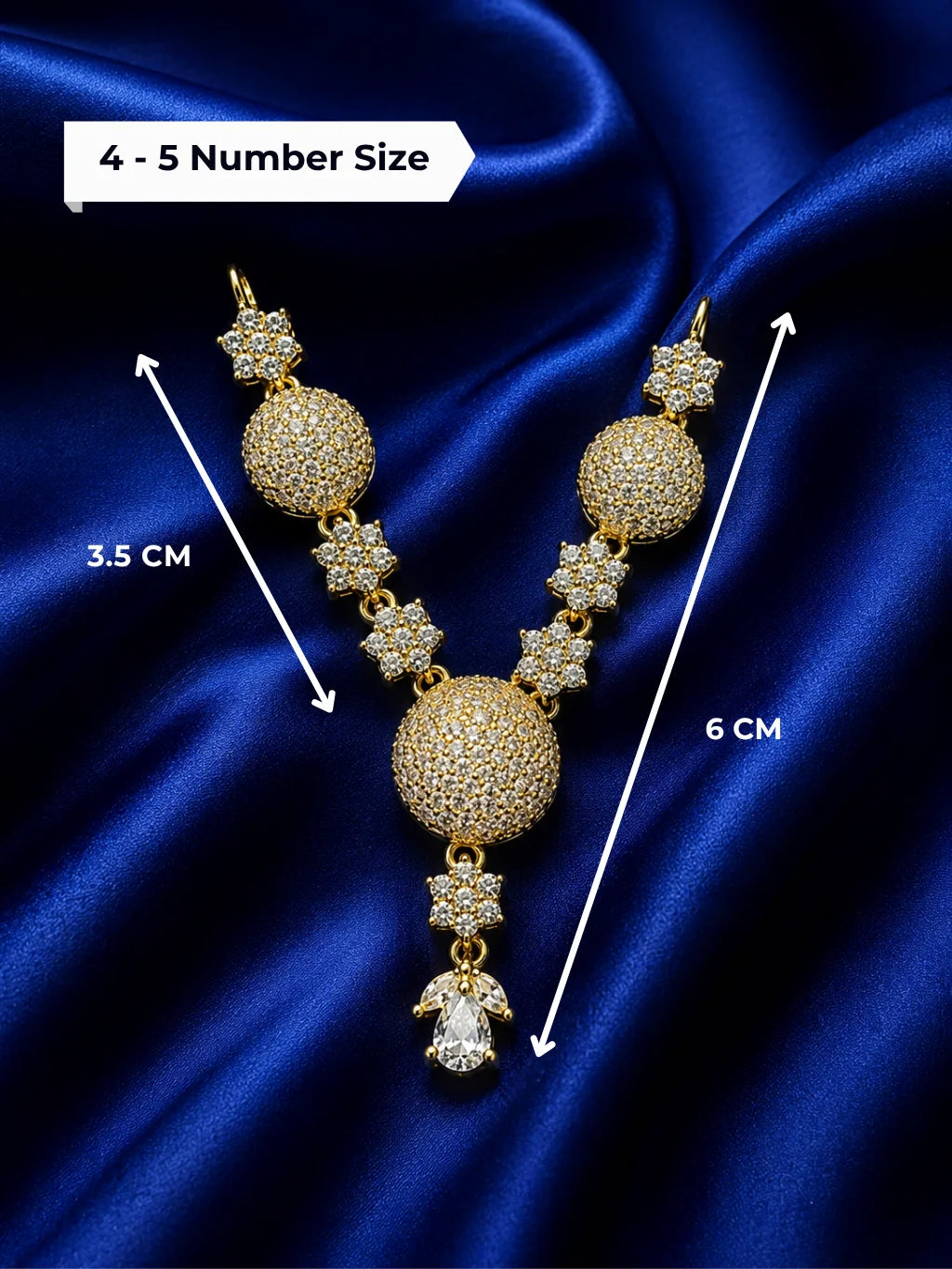 Floral AD Necklace for Laddu Gopal with sparkling floral American diamond design