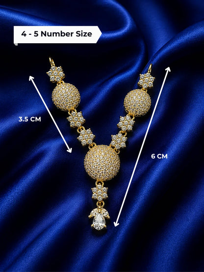 Floral AD Necklace for Laddu Gopal with sparkling floral American diamond design