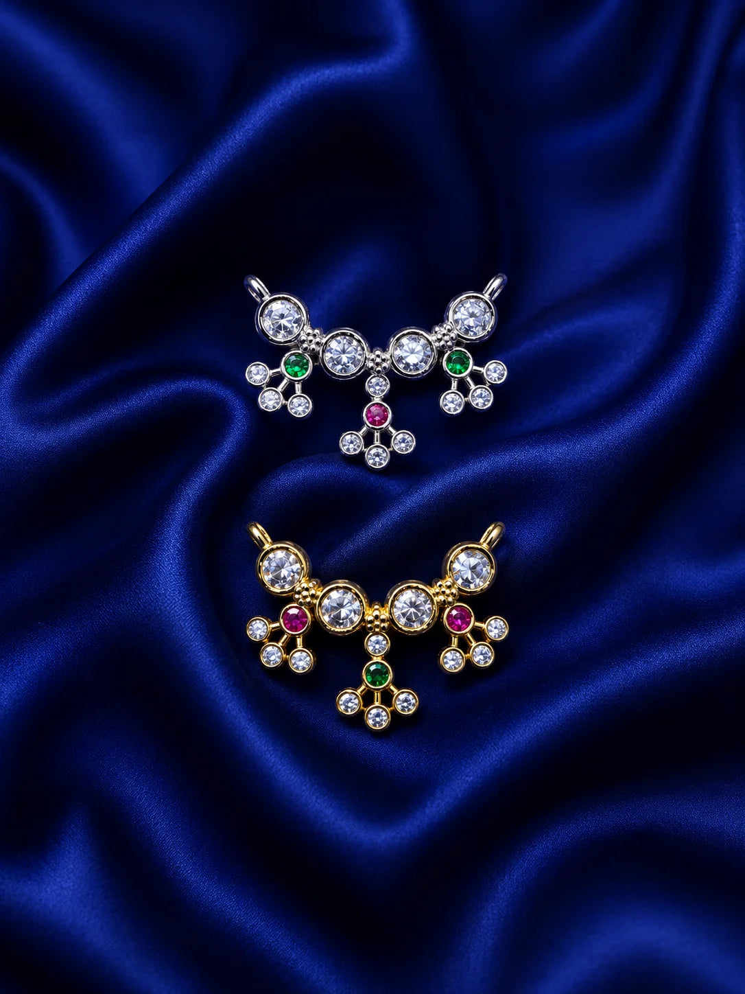 Floral Hanging AD Choker Combo for Laddu Gopal with sparkling floral American diamond design