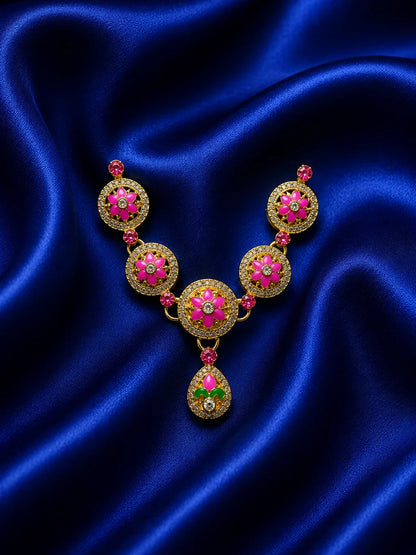 Floral Minakari Necklace for Deity