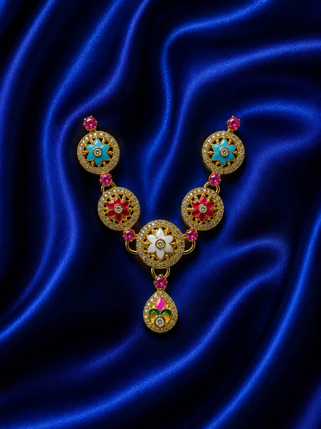 Floral Minakari Necklace for Deity