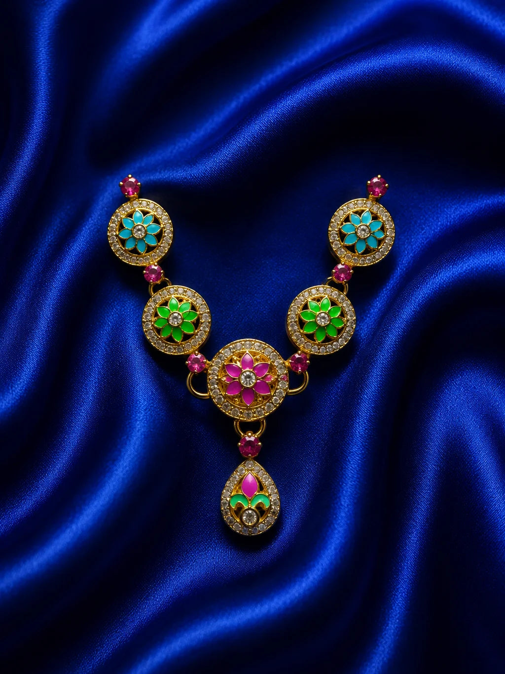 Floral Minakari Necklace for Deity