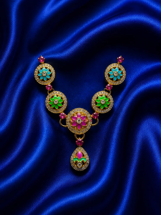 Floral Minakari Necklace for Deity