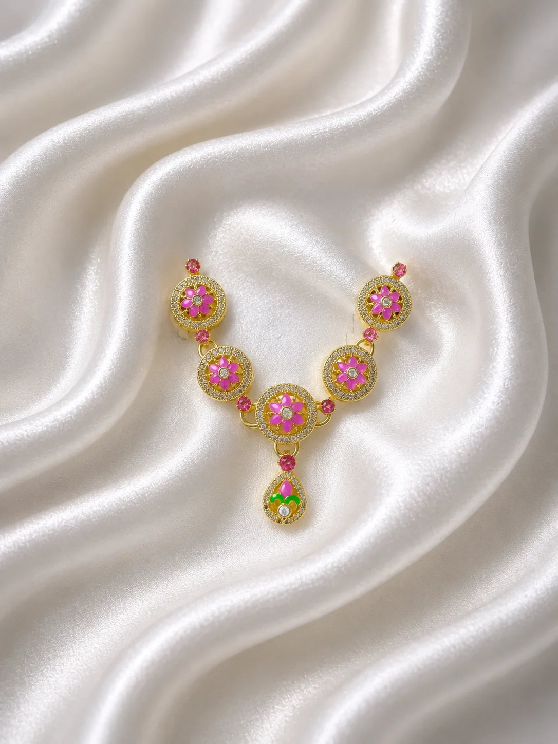 Floral Minakari Necklace for Deity