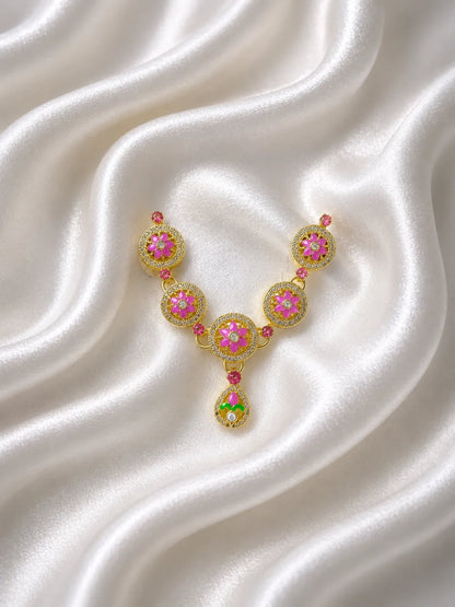 Floral Minakari Necklace for Deity
