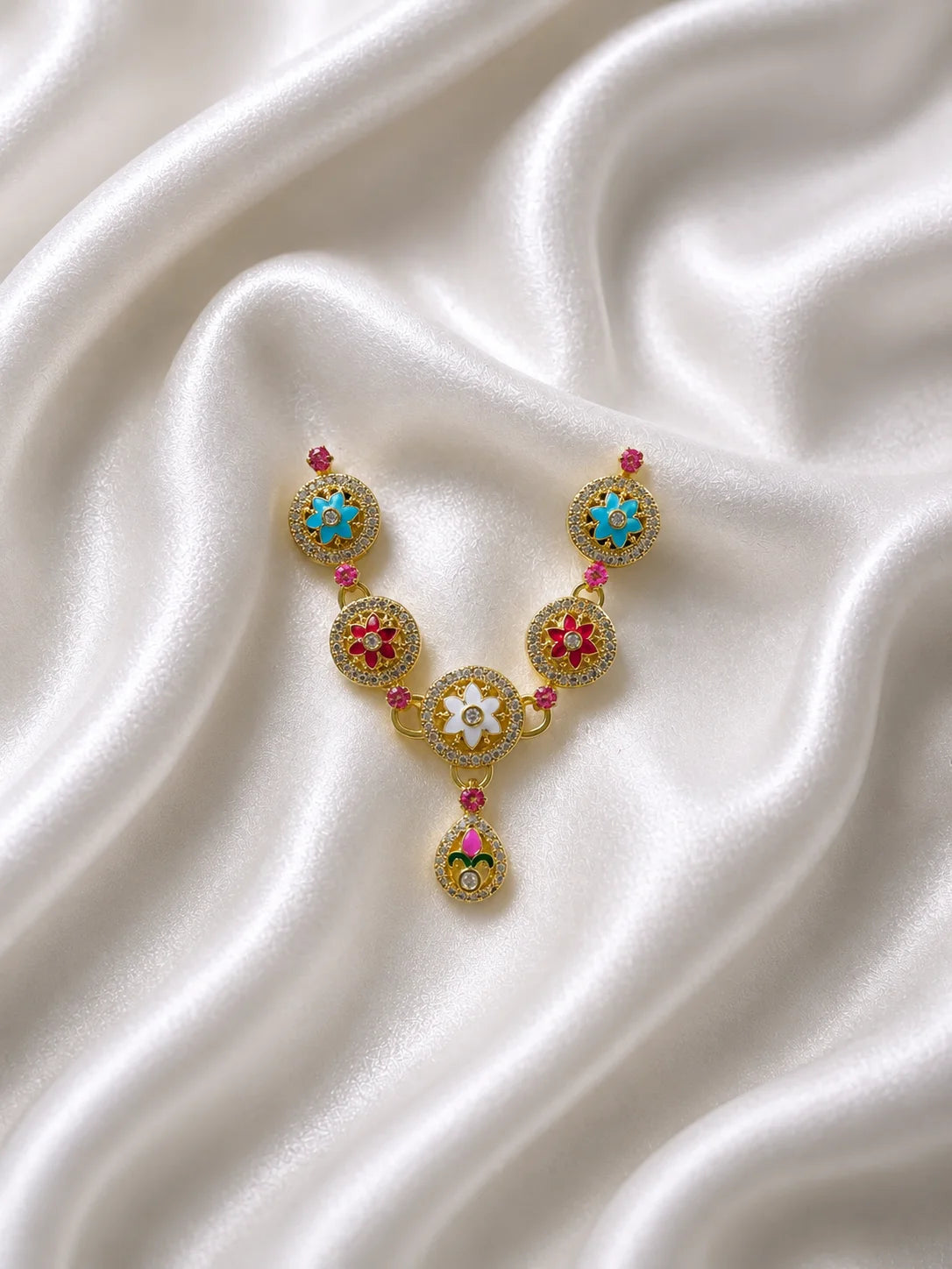 Floral Minakari Necklace for Deity