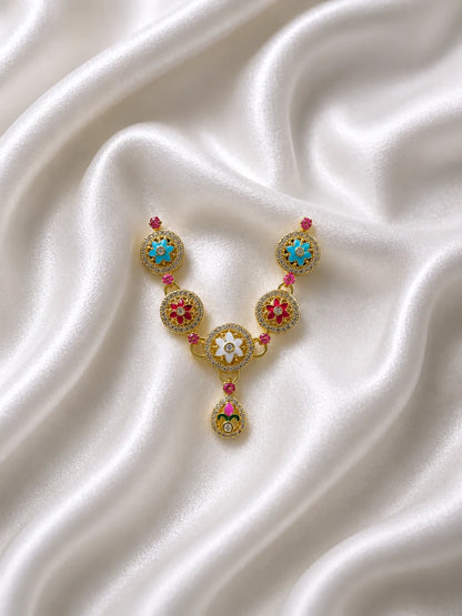 Floral Minakari Necklace for Deity