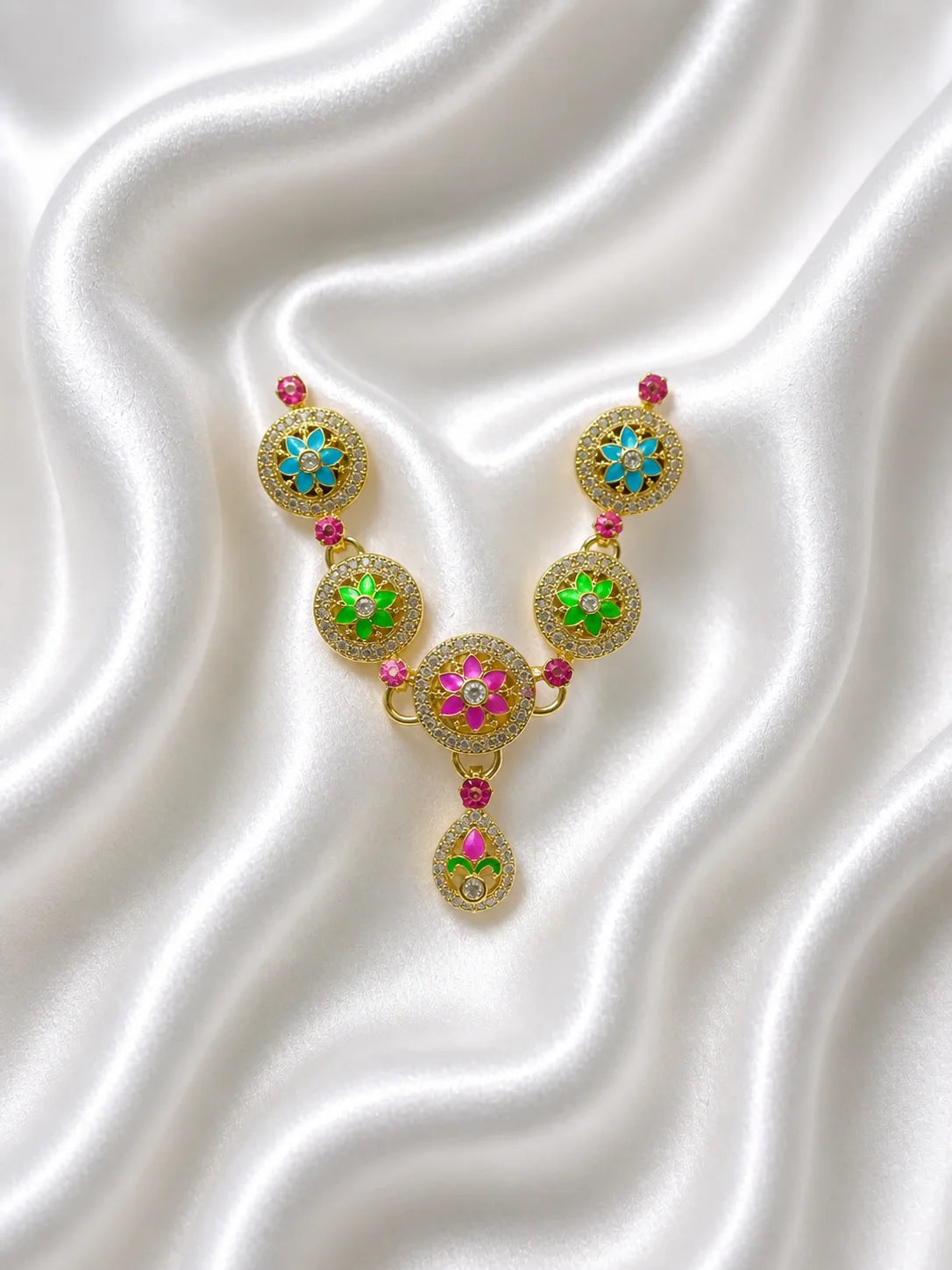 Floral Minakari Necklace for Deity
