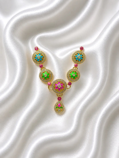 Floral Minakari Necklace for Deity
