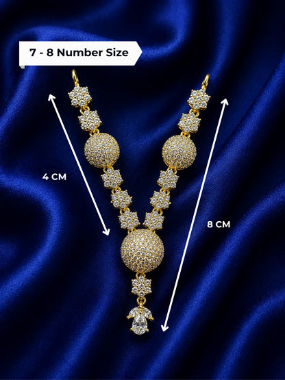Floral AD Necklace for Laddu Gopal with sparkling floral American diamond design