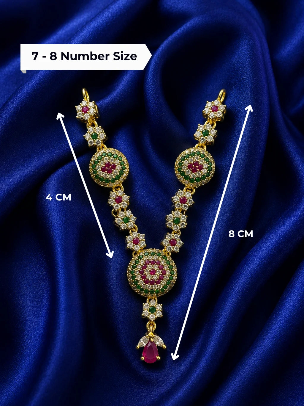 Floral AD Necklace for Laddu Gopal with sparkling floral American diamond design