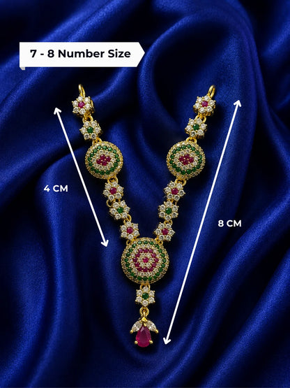 Floral AD Necklace for Laddu Gopal with sparkling floral American diamond design