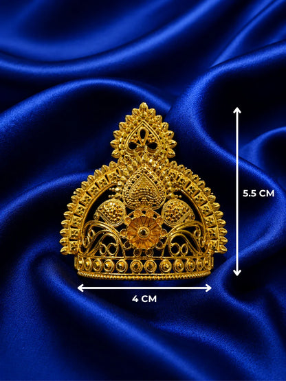 Gold-Plated Chandrika Mukut for Deity
