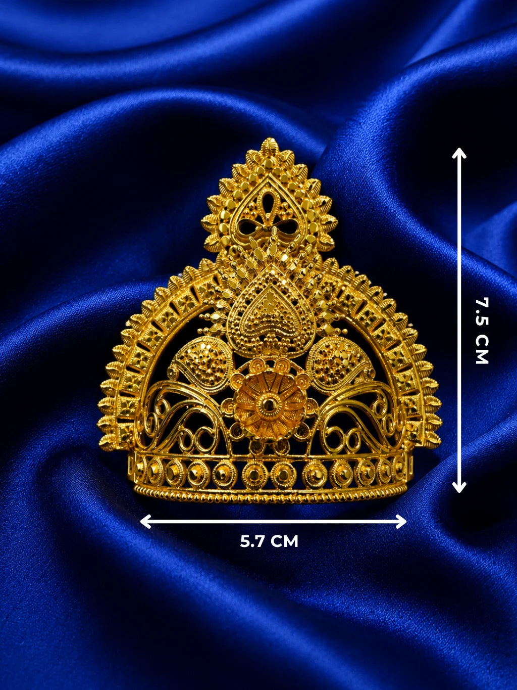 Gold-Plated Chandrika Mukut for Deity