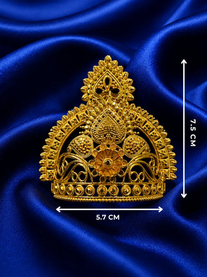 Gold-Plated Chandrika Mukut for Deity