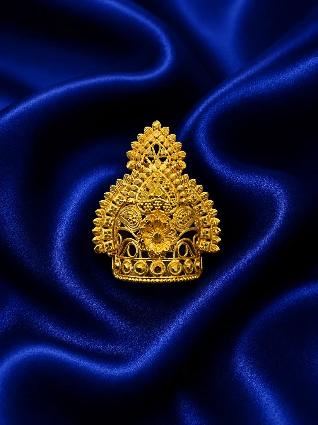 Gold-Plated Chandrika Mukut for Deity