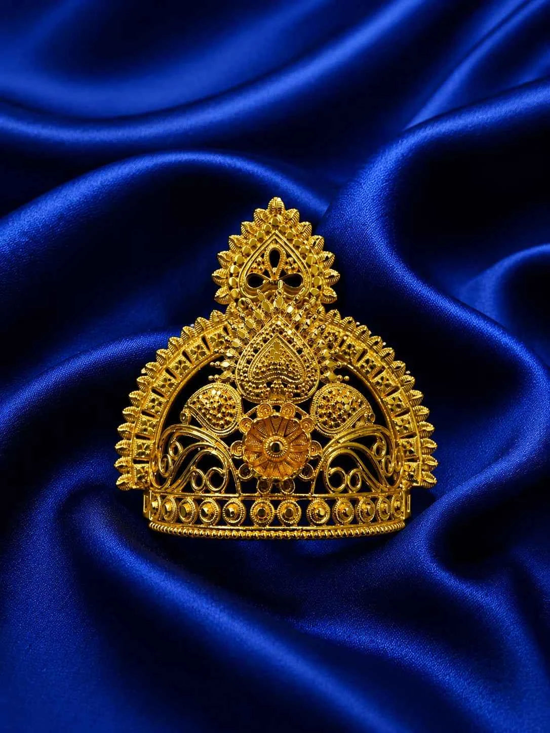 Gold-Plated Chandrika Mukut for Deity