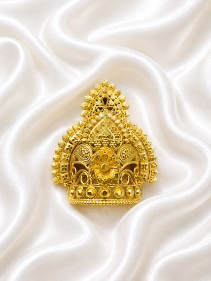 Gold-Plated Chandrika Mukut for Deity