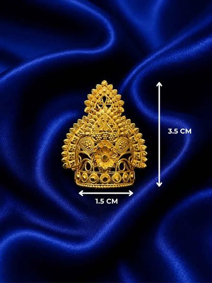 Gold-Plated Chandrika Mukut for Deity