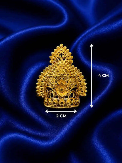 Gold-Plated Chandrika Mukut for Deity